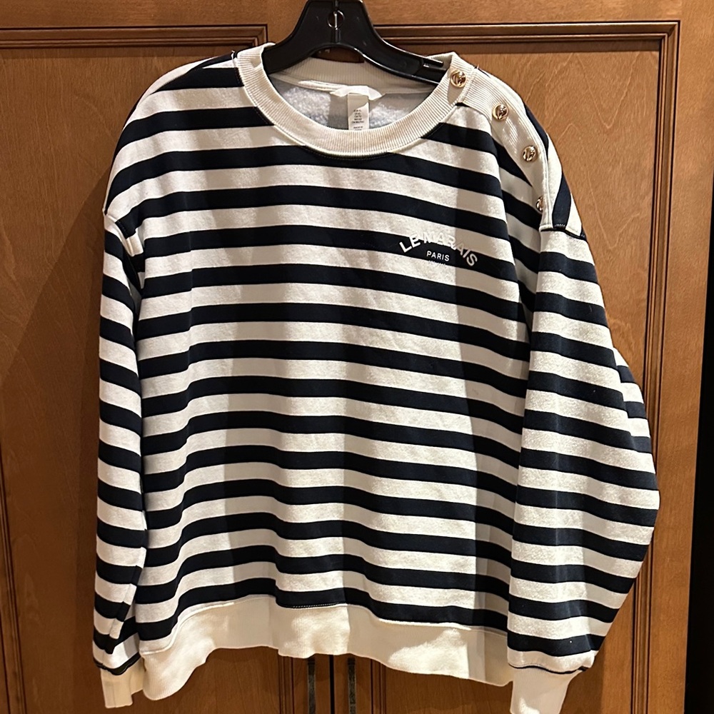 H&M Navy and White Striped Sweater